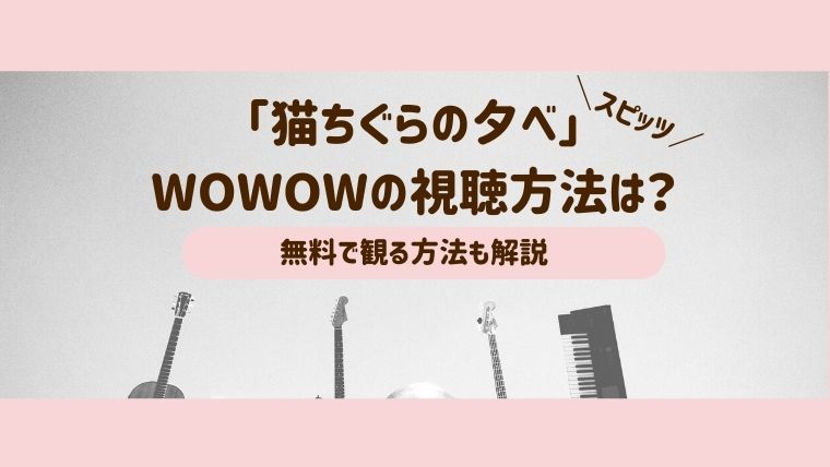 スピッツ 猫ちぐらの夕べ Wowowの視聴方法は 無料で観る方法も解説 リリシェ